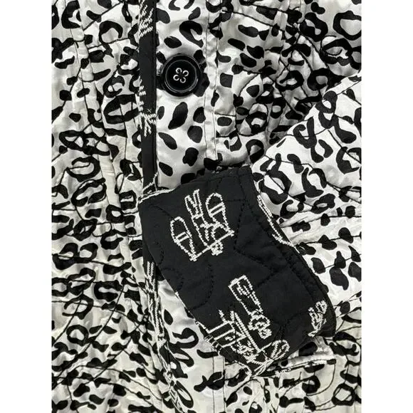 Chicos Pagoda Asian Black White Reversible Embroidered Jacket 4 XXL/20 - Picture 7 of 12